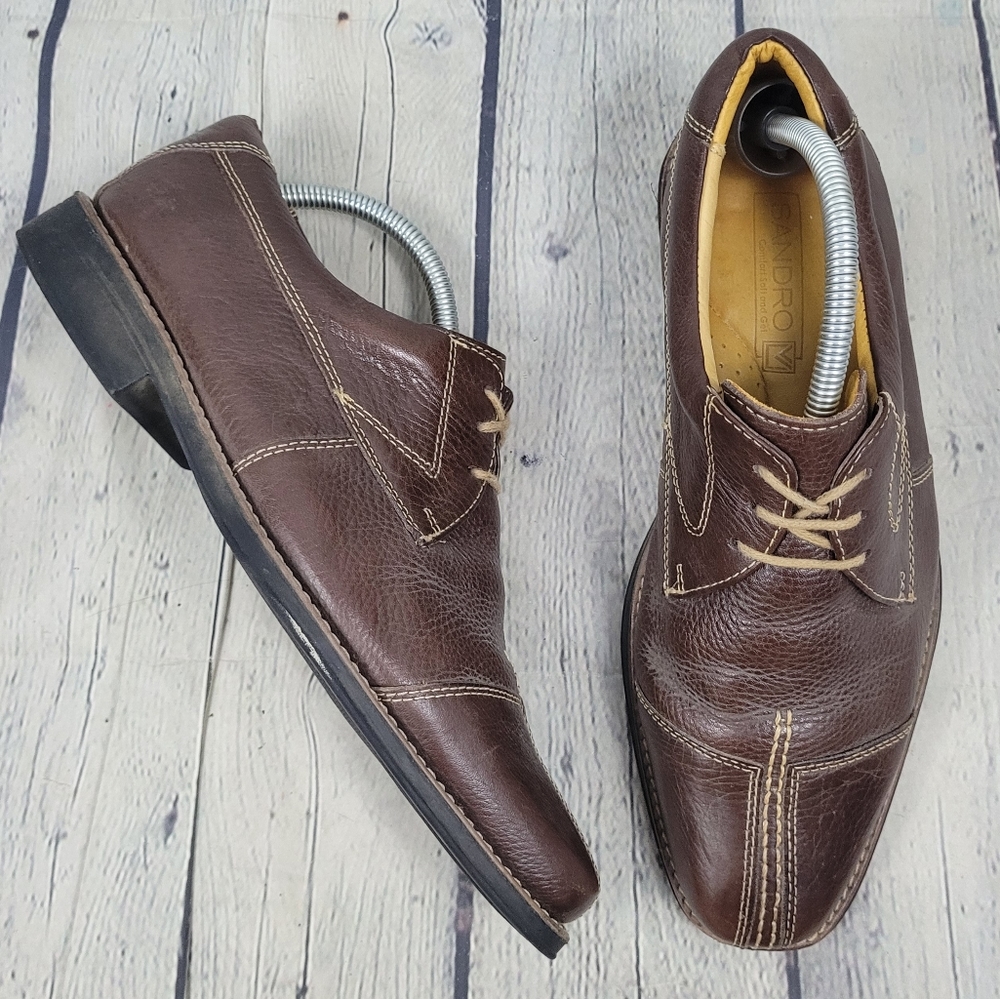 SANDRO | 9103 leather laceup split cap toe derby loafer shoes